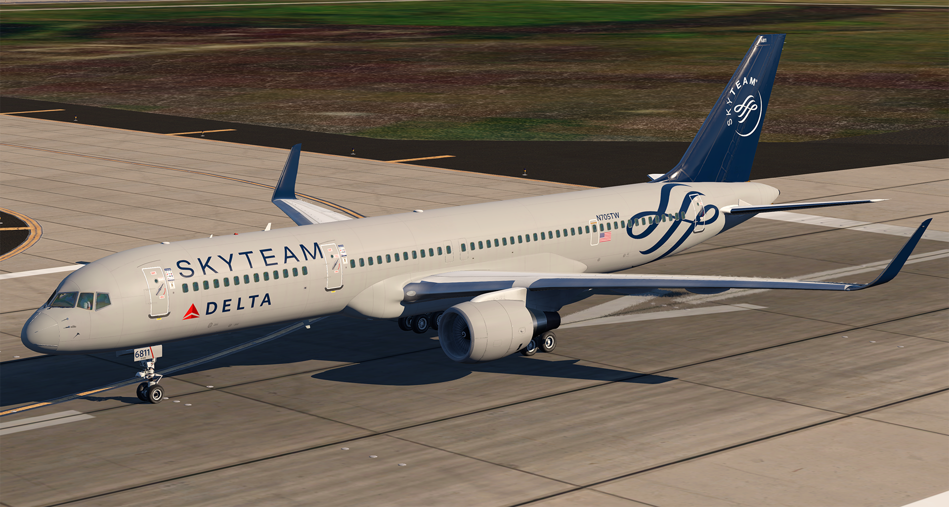 Delta FlightFactor 757-200 'SkyTeam' (N705TW) - FlightFactor 757