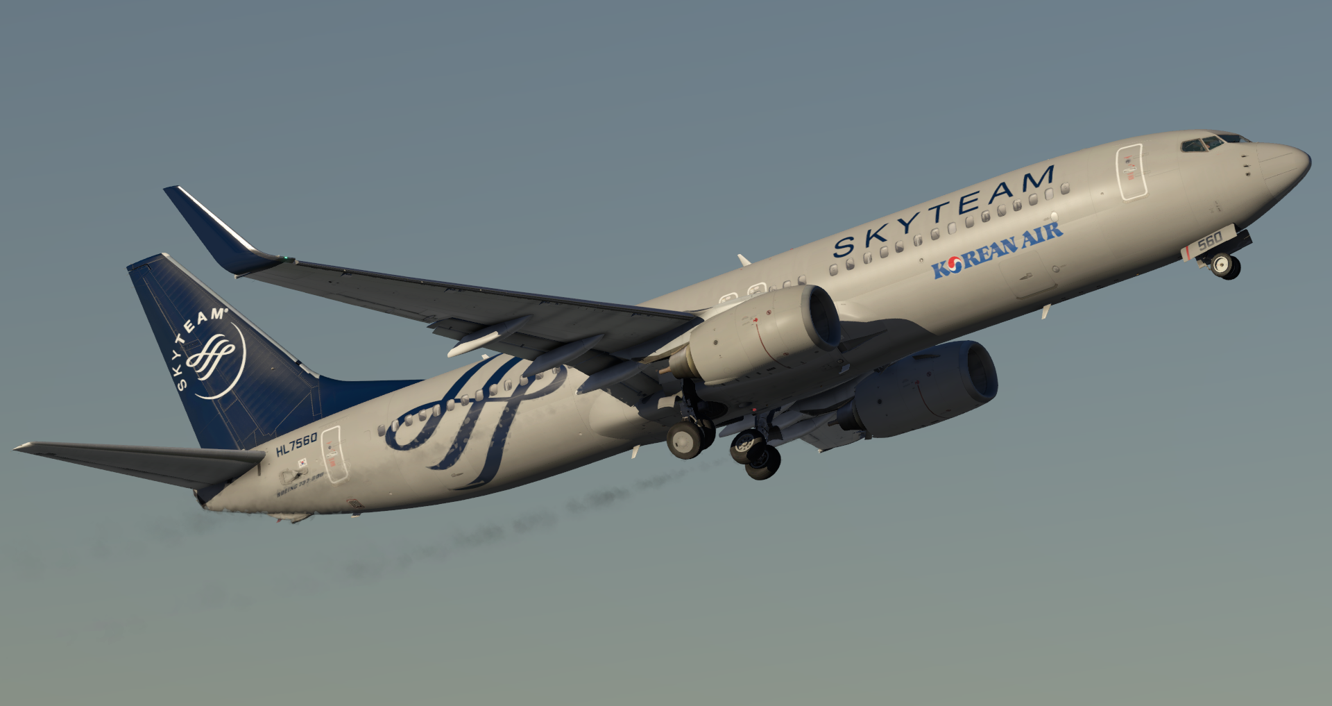 Korean Air Zibo 737-800 'SkyTeam' (HL7560) - Zibo 737-800 