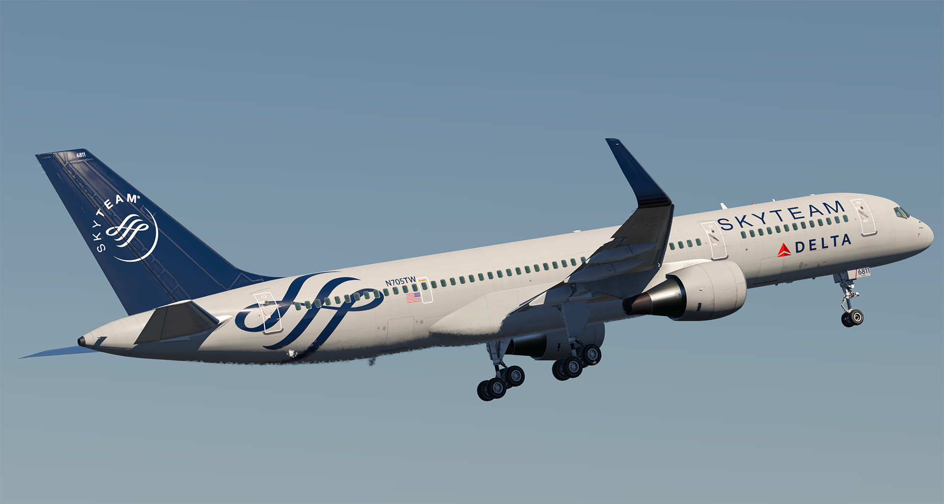 Delta FlightFactor 757-200 'SkyTeam' (N705TW) - FlightFactor 757