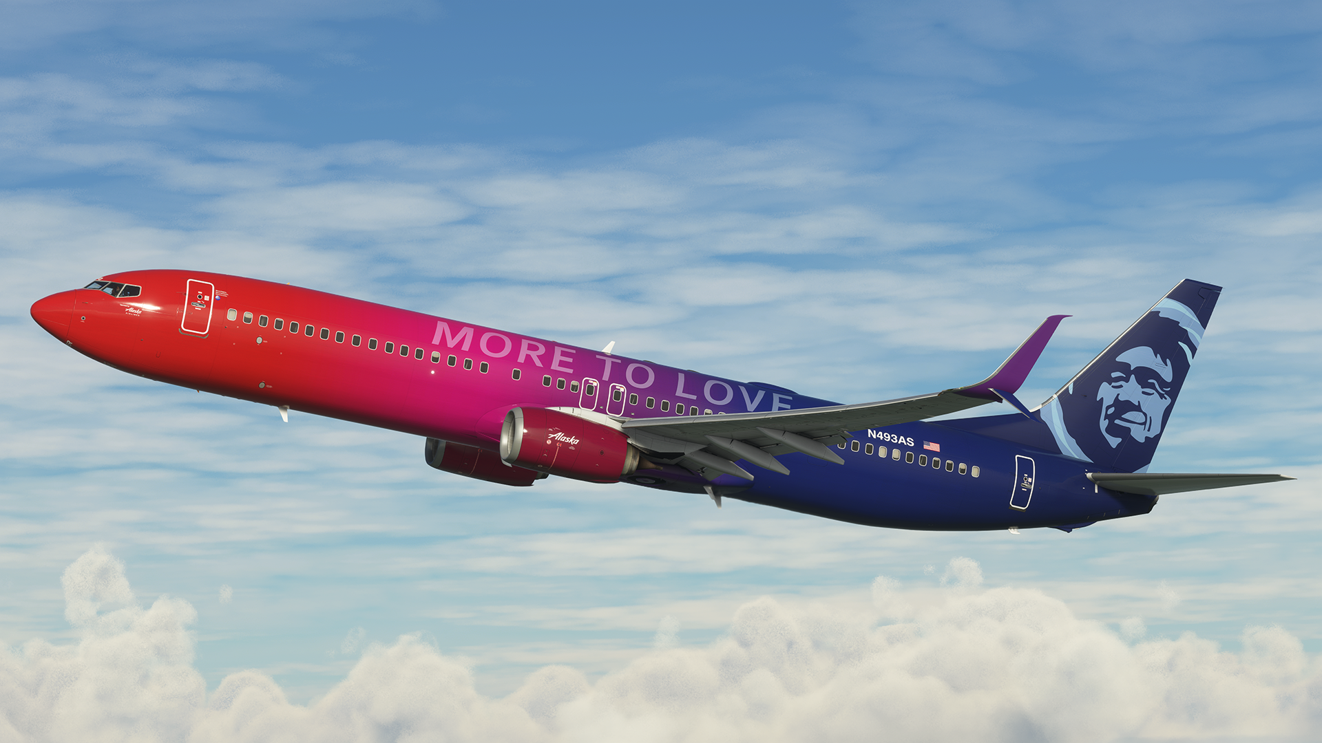 Alaska Airlines PMDG 737-900ER 'More to Love' (N493AS) - PMDG 737